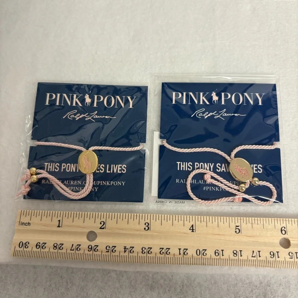 NEW Set of 2 RALPH LAUREN Pink Pony Bracelets
